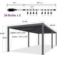 preview thumbnail 35 of 74, PURPLE LEAF Outdoor Louvered Pergola with Adjustable Metal Roof for Patio Pergola