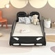 preview thumbnail 1 of 17, Twin Size Race Car-Shaped Platform Bed with Wheels Black