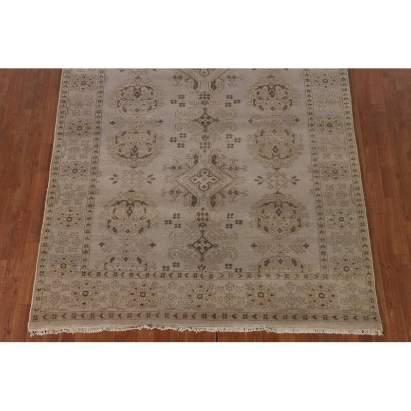 Oushak Oriental Area Rug Hand-Knotted Wool Carpet - 6'2" x 8'7"