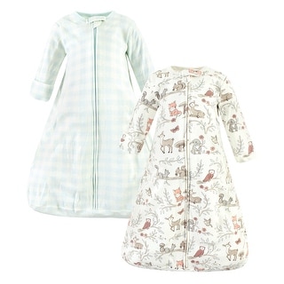 Hudson Baby Infant Girl Cotton Long-Sleeve Wearable Sleeping Bag, Sack, Blanket, Girl Woodland Pals Long Sleeve