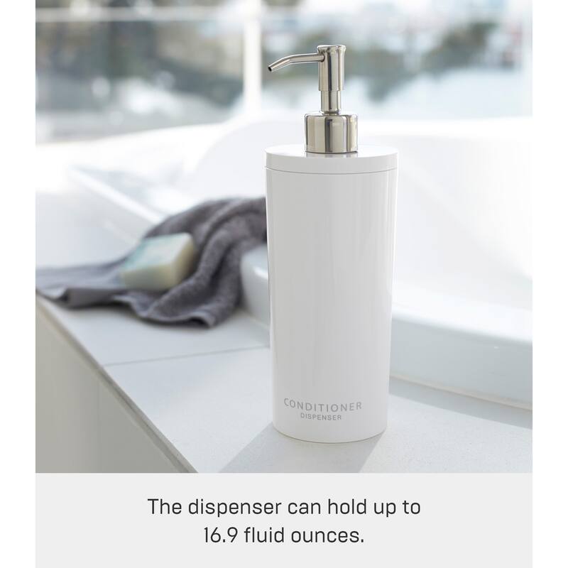 Yamazaki Home Round Shower Dispenser - Three Styles, ABS Plastic, Conditioner, 16.9 fluid oz., 500 ml