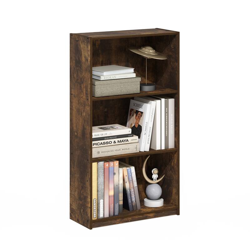 Furinno 99736 Basic 3-Tier Bookcase Storage Shelves