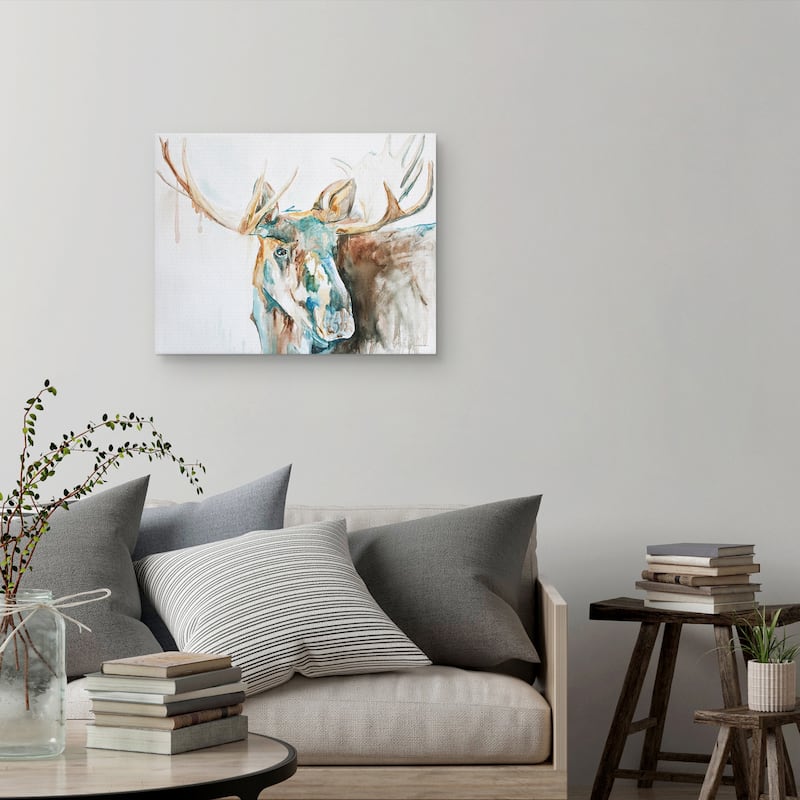Water Moose by Kamdon Kreations Canvas Art Print