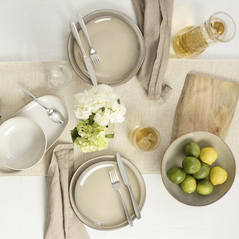 Oneida Organic Shades 2-Piece Serving Set, Bowl & Tray Set - Bowl: 9.84" x 9.72" Tray: 12.99" x 6.69"