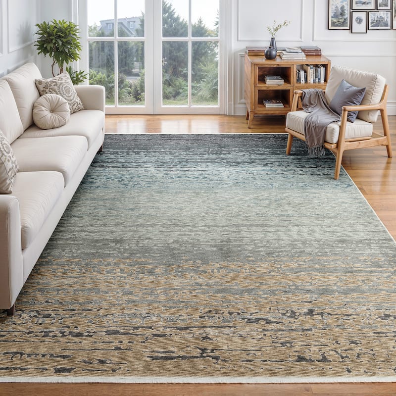 Style Haven Estella Distressed Ombre Blue/ Beige Area Rug