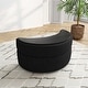 preview thumbnail 30 of 96, Upholstered Chenille Boucle Half Moon Storage Ottoman with Tray