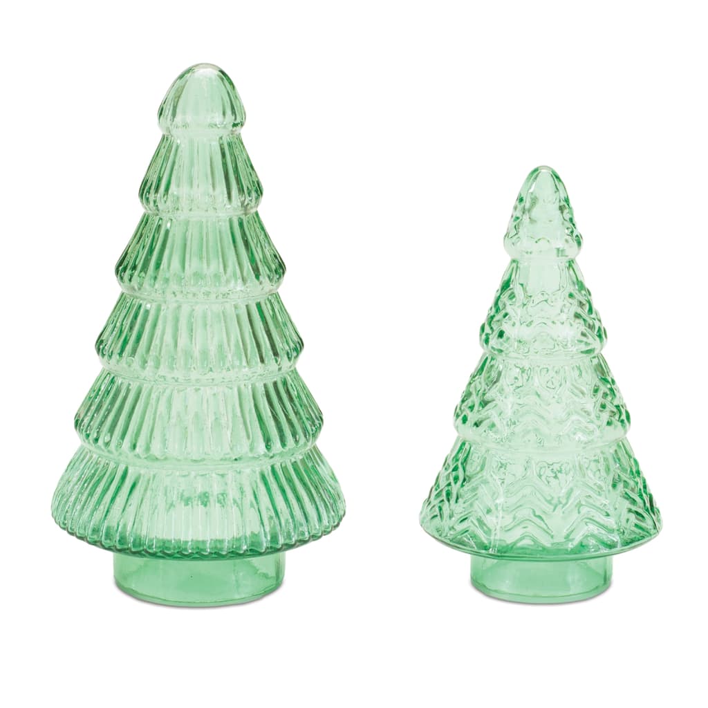Textured Glass Christmas Tree (Set of 2)