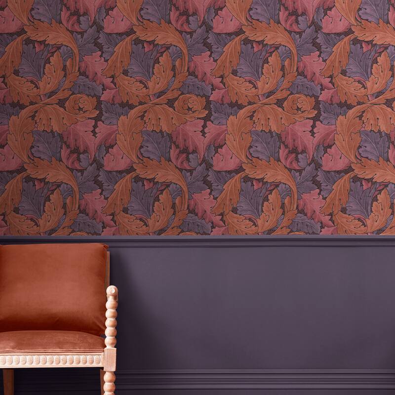 William Morris Acanthus Plum Wallpaper