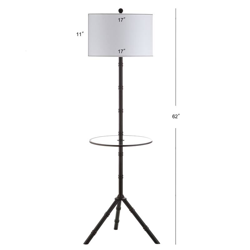 Julia 62" Metal LED End Table Floor Lamp, Chrome by JONATHAN Y - 62" H x 20.5" W x 20.5" D