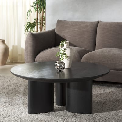 SAFAVIEH Couture Barnard Round Wood Coffee Table - 38"W x 38"D x 15"H