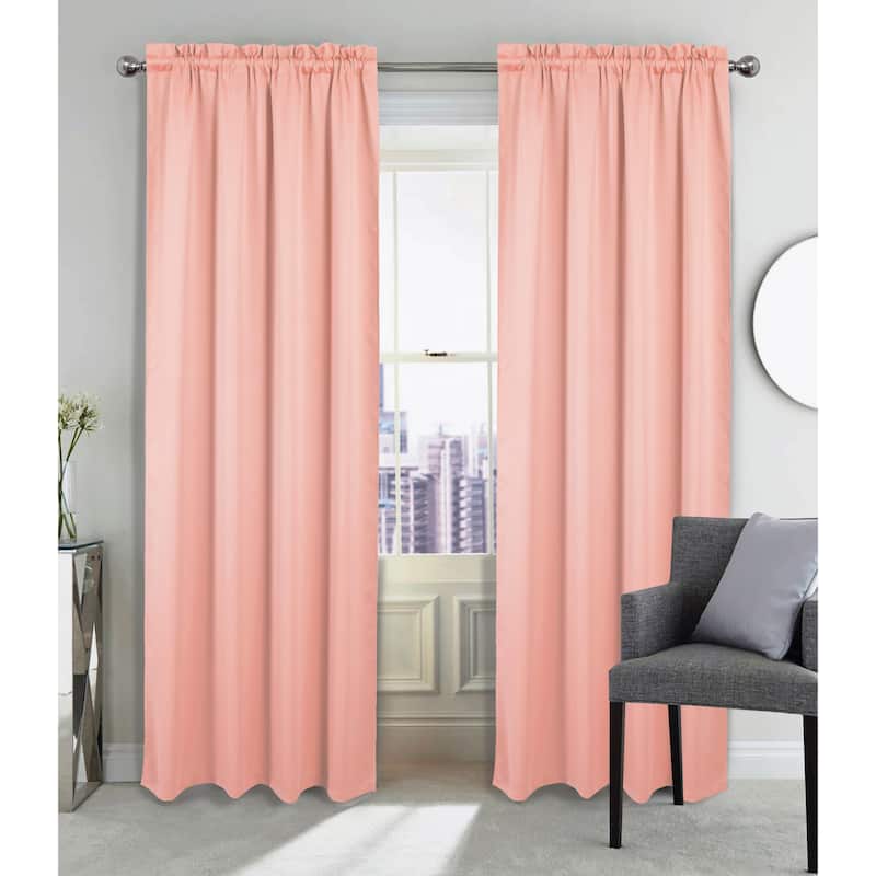 Twilight Room Darkening Rod Pocket Window Curtain 84" - Blush