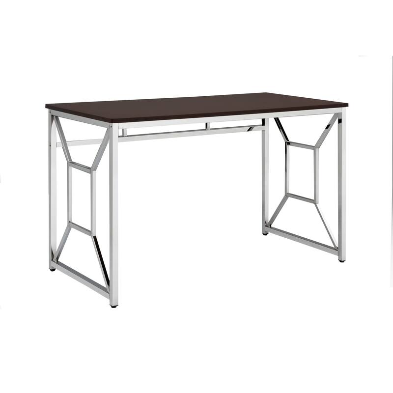 Modern Home Office Desk with Polished Chrome Frame, Durable Anti-Scratch Surface, and Stylish Design