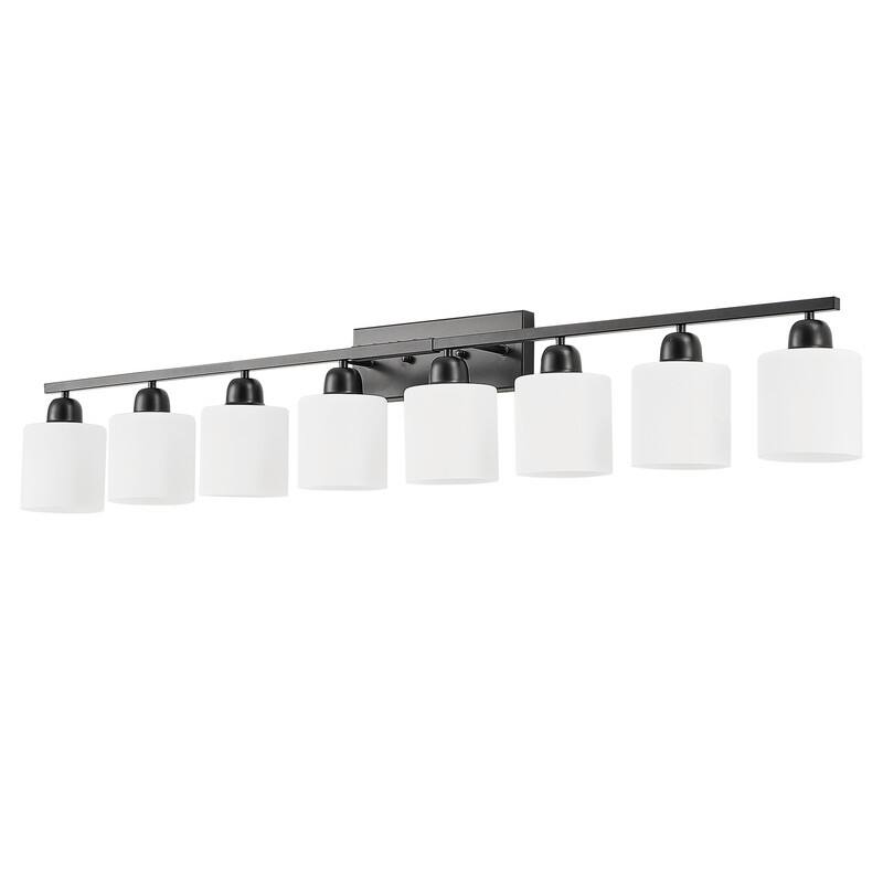 Modern Bathroom Vanity Light With Frosted Milk Glass Shades