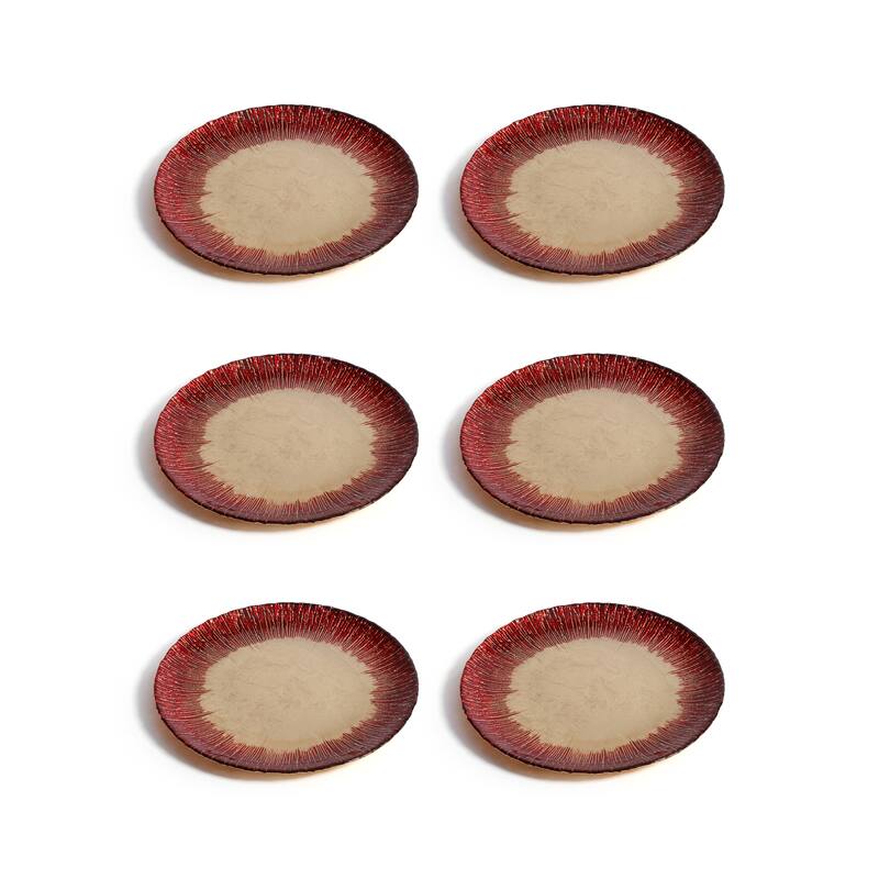 Celestial Rim Glass Dessert Plates, Set of 6
