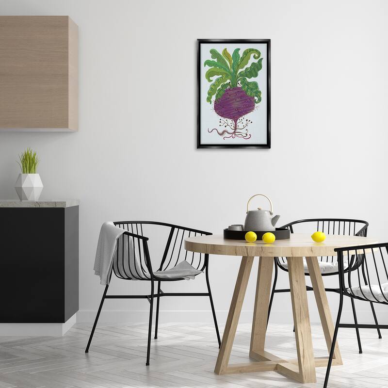 Stupell Stylized Beetroot Vegetable Framed Floater Canvas Wall Art Design By Kay Widdowson