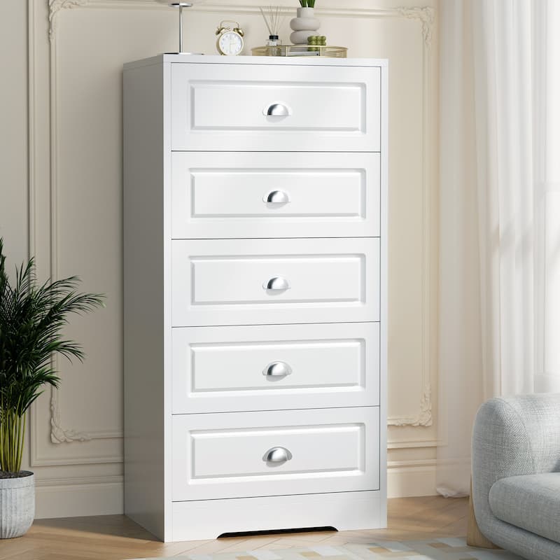 5-Drawer Bedroom Dresser, Wood Chest of Drawers