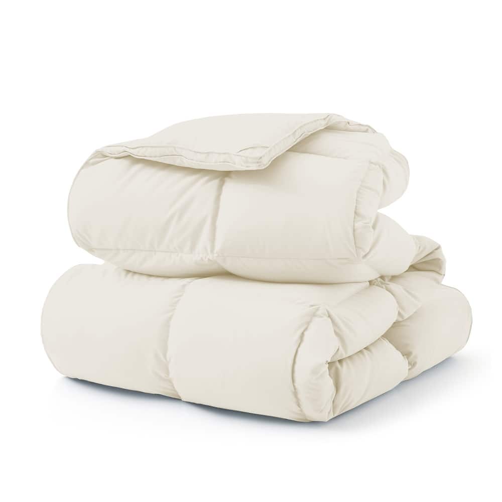 Medium Warmth All Season Paisley Floral & Solid Pattern Duvet Insert White Goose Down Feather Comforter