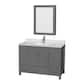 Option Dark Gray, White Carrara Marble Top, Chrome Trim