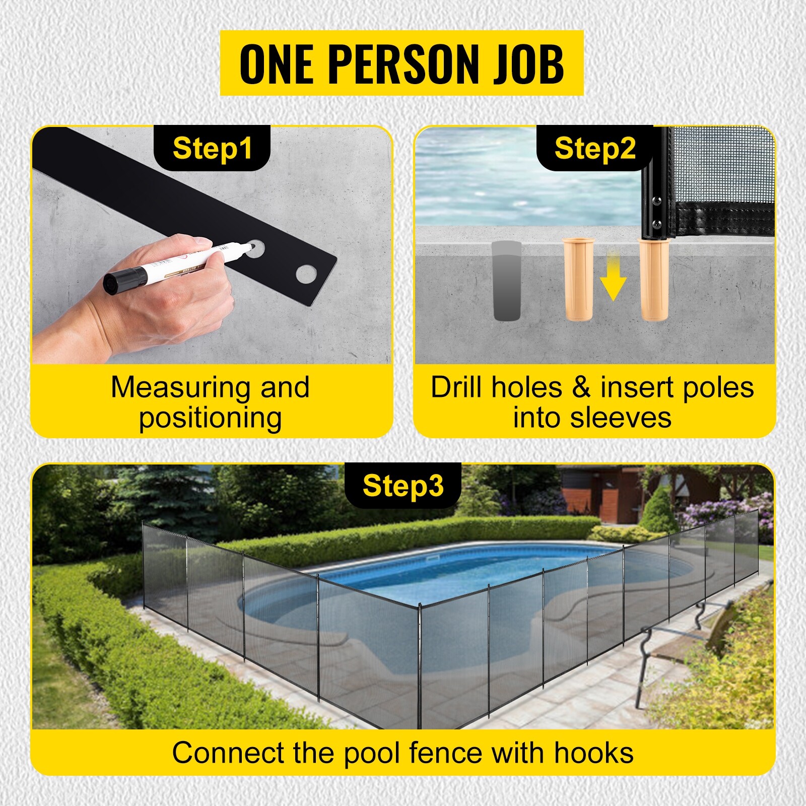 Removable shop pool fence