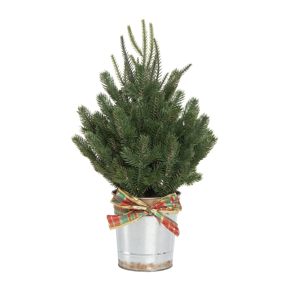 Transpac Artificial 18 in. Green Christmas Holiday Tree in Bucket