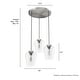 preview thumbnail 8 of 8, Hunter Vidria 3-Light Cluster Ceiling Light - Kitchen Island, Dining Room - Contemporary, Transitional