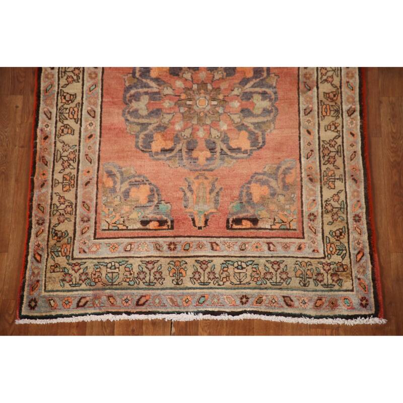 Tabriz Persian Vintage Runner Rug Handmade Wool Carpet - 3'8"x 11'4"