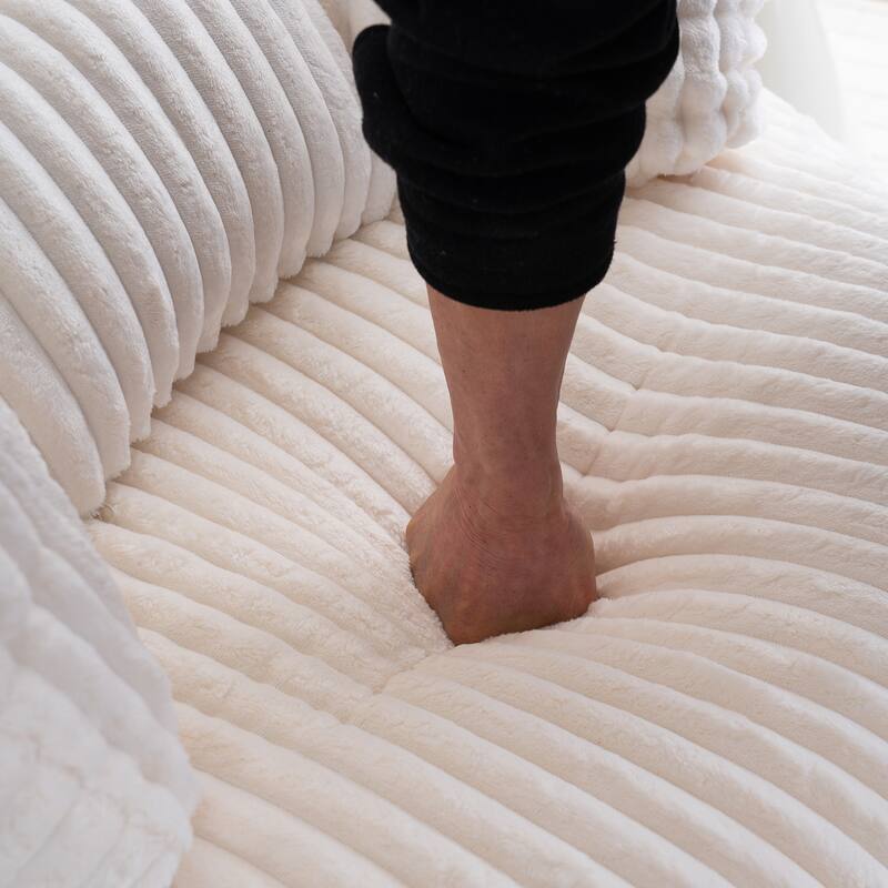 Corduroy Swivel Chair with 4 Pillows