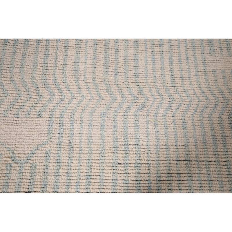 Ivory Moroccan Oriental Large Area Rug Hand-Knotted Wool Carpet - 12'0"x 15'3"