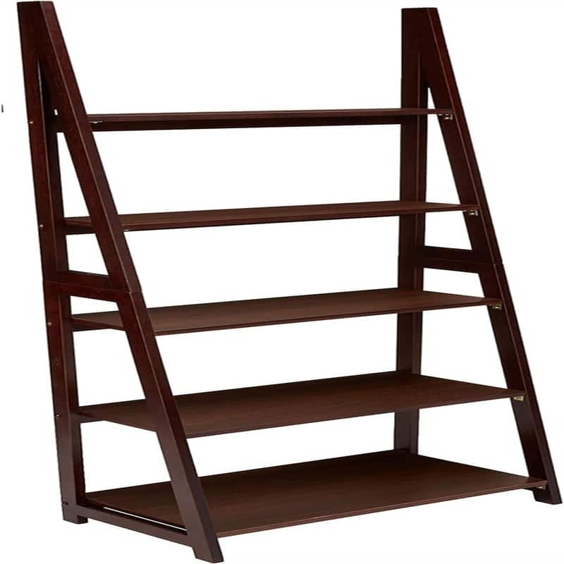Modern 5 Tier Ladder Bookshelf Organizer - 14"D x 24.8"W x 70.1"H