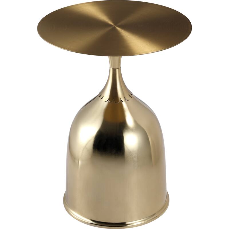 Leisuremod Oslo Side Table Round Stainless Steel Top and Pedestal Base