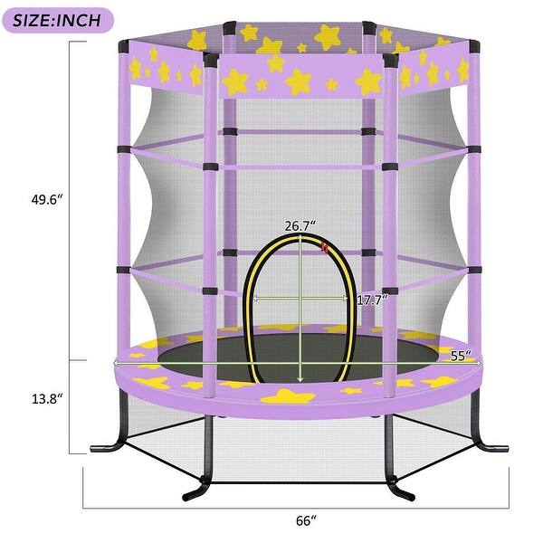 dimension image slide 0 of 2, Trampolines 4.5FT Round Mini Trampoline with Enclosure