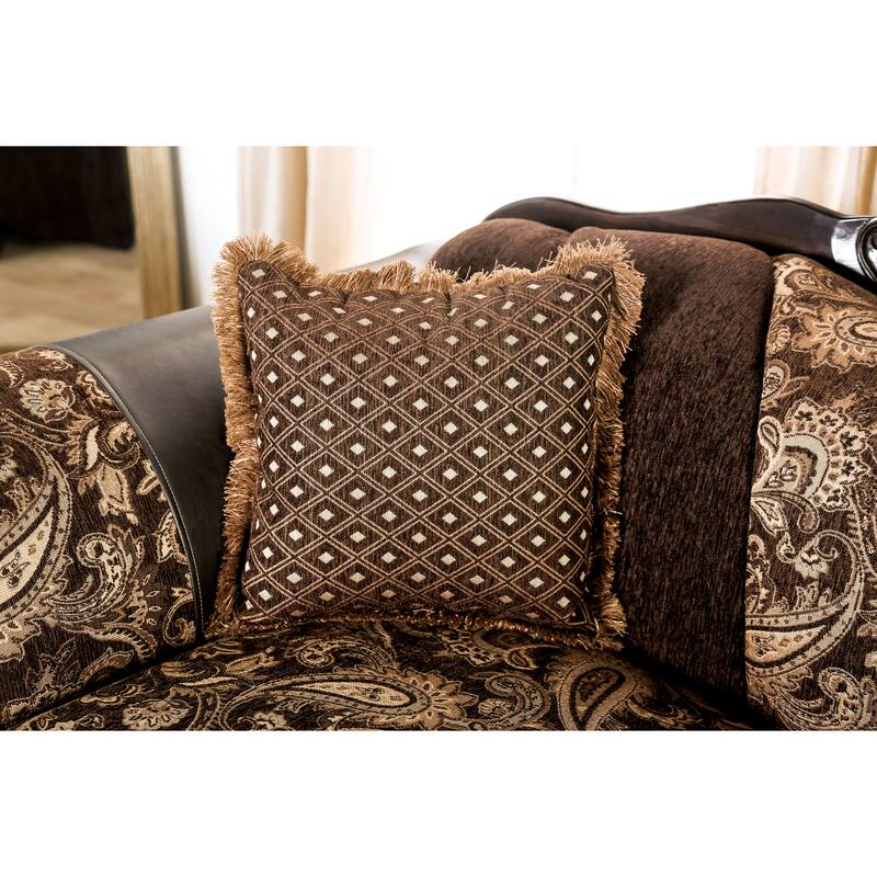 Dayaram Traditional Brown Chenille Semi-Firm Loveseat by Gracewood Hollow