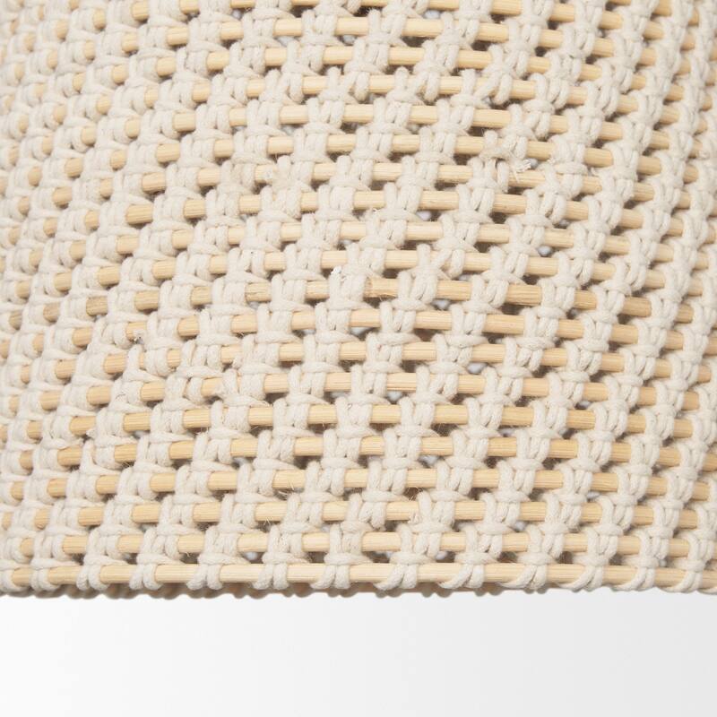 Tosha 1-Light Tapered Cotton Rope Drum Pendant