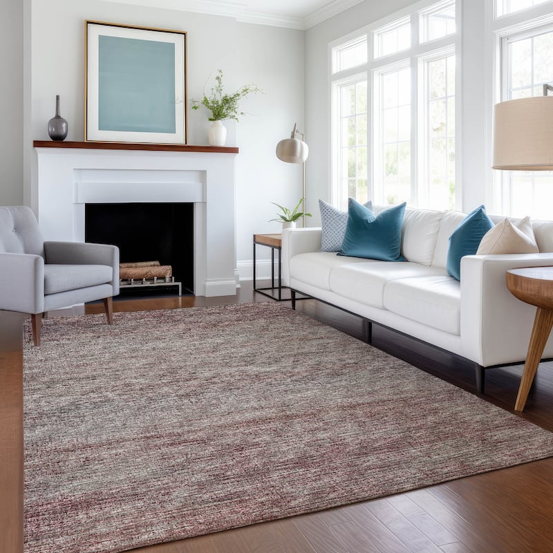 Premium Washable Super Soft Solid Ombre Mayfield Rug - Burgundy - 10' x 14' - Rectangle