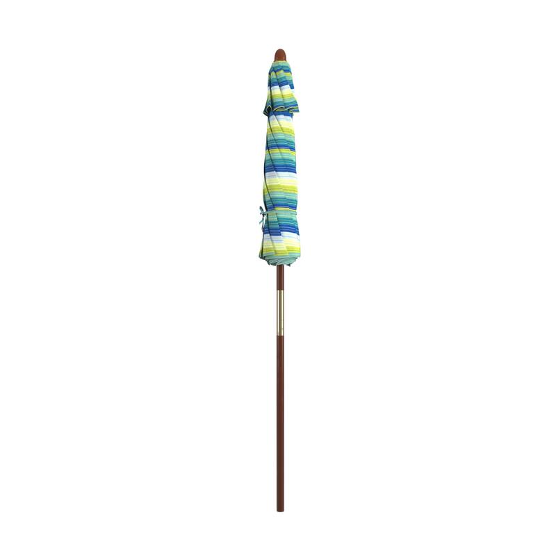 Port Lavaca 7.5ft Round Sunbrella Wooden Patio Umbrella by Havenside Home, Base Not Included