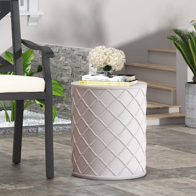 Tim Outdoor Lightweight Concrete Side Table by Christopher Knight Home