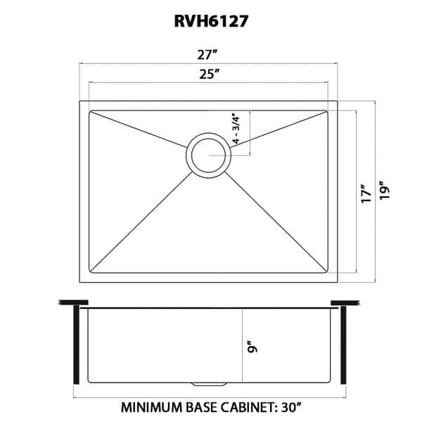 Ruvati 27-inch Undermount Gunmetal Black Stainless Steel Kitchen Sink 16 Gauge Single Bowl - 8' x 11'