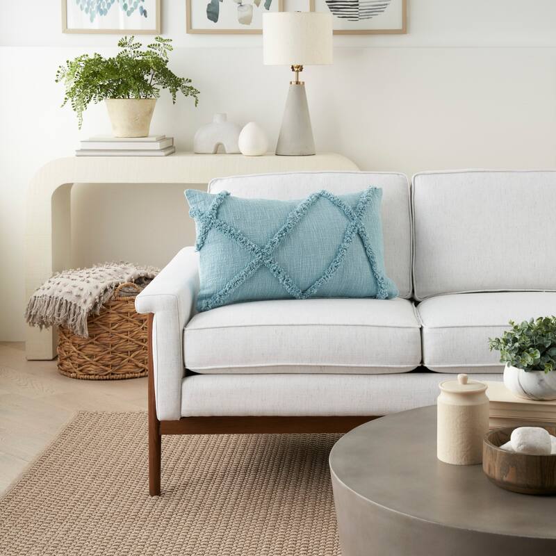 Mina Victory Distressed Diamond Boho Throw Pillow
