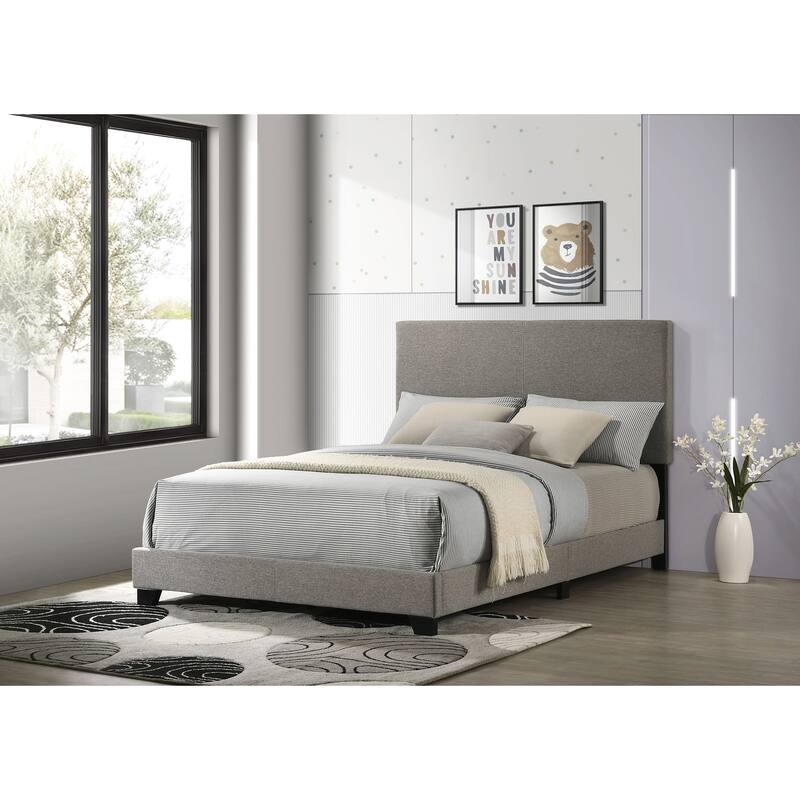 Dorian Fabric Upholstered Full Panel Bed - Taupe - Full