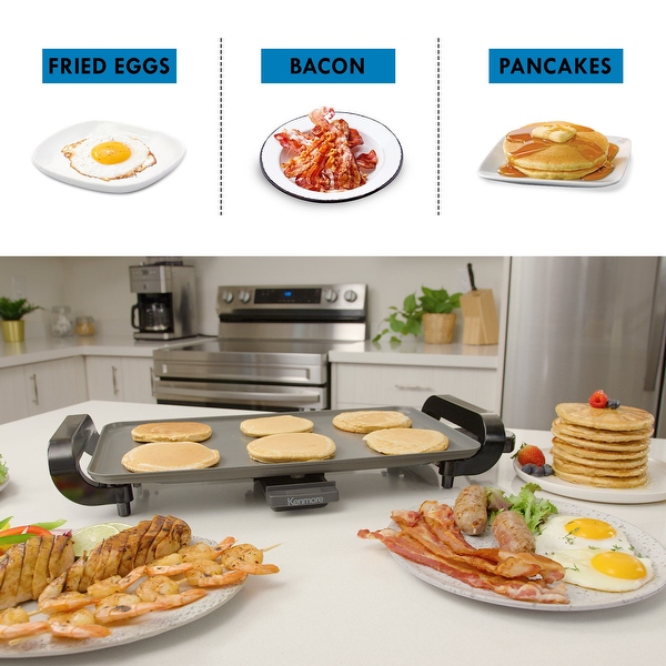 Kenmore Non Stick Electric Griddle with Removable Drip Tray 10 x18