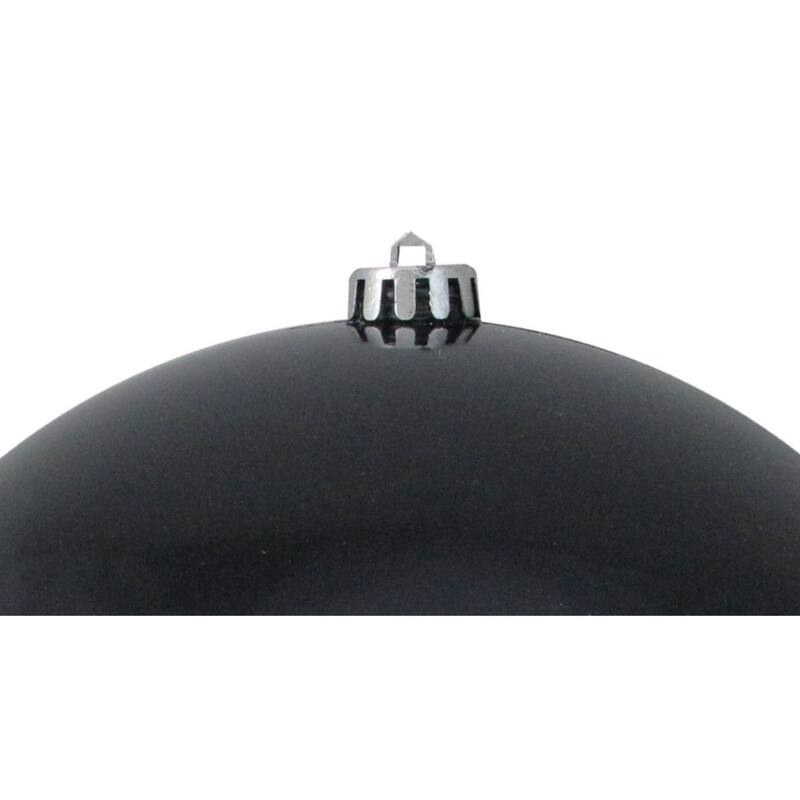 Shiny Jet Black Shatterproof Christmas Ball Ornament