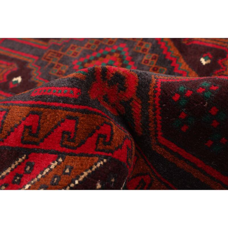 ECARPETGALLERY Hand-knotted Teimani Red Wool Rug - 3'2 x 5'10