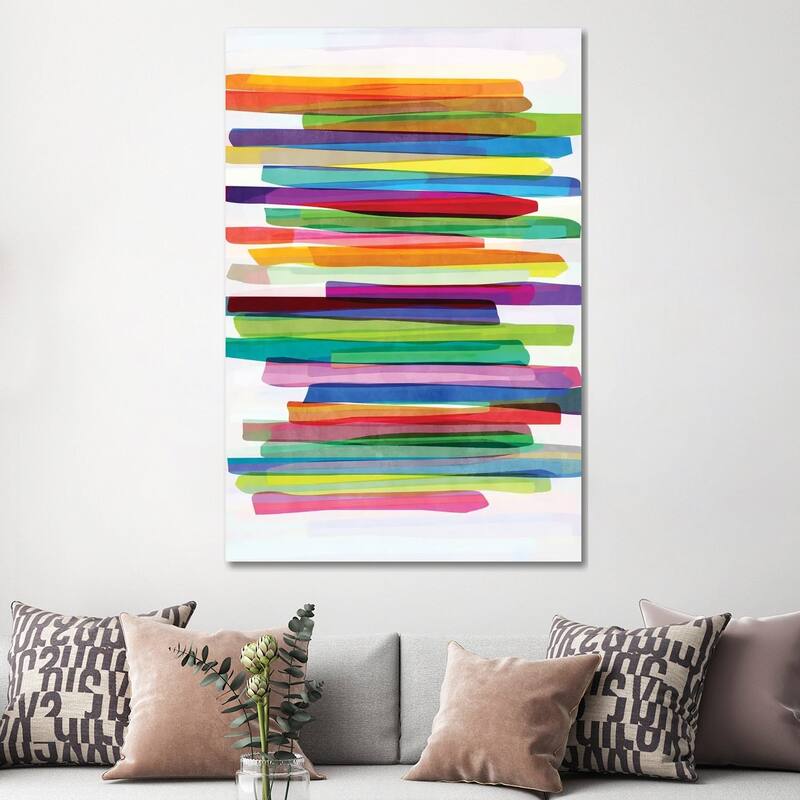 iCanvas "Colorful Stripes I" by Mareike Bohmer Canvas Print