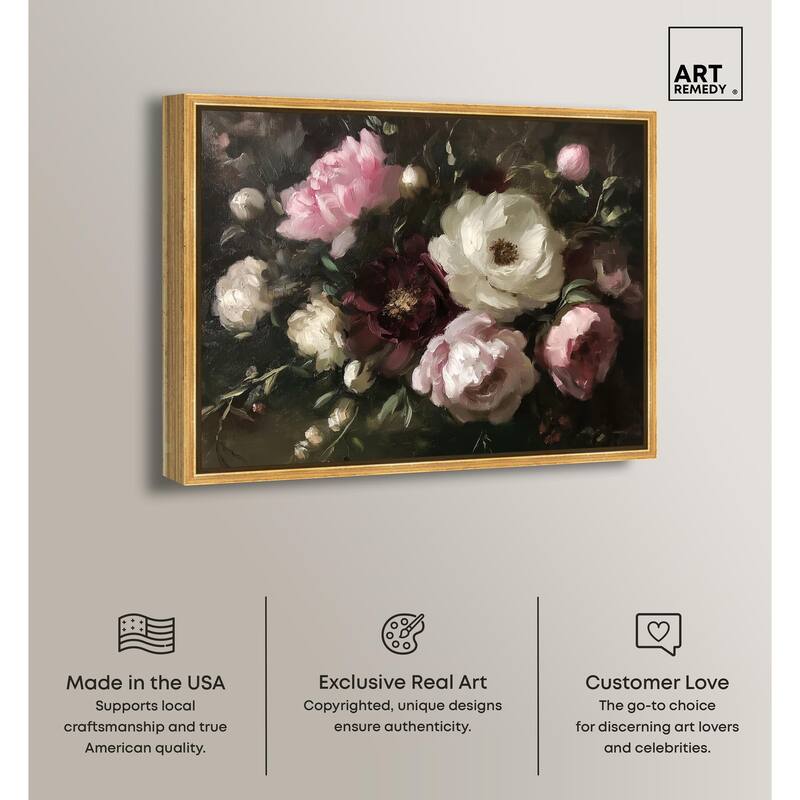 Peony Palette Nocturne Canvas by Art Remedy