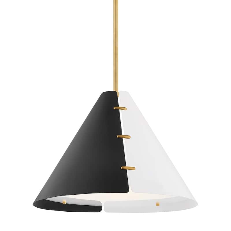 Hudson Valley Split 1-Light Aged Brass Large Pendant - Aged Brass