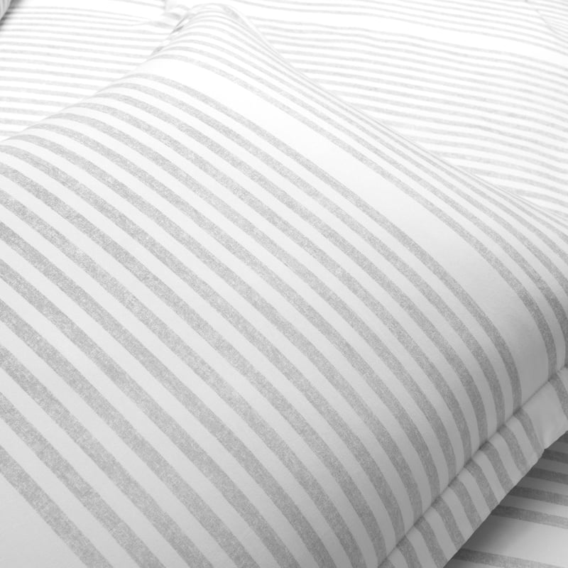 Lush Decor Farmhouse Drew Stripe Silver-Infused Antimicrobial 5 Piece Comforter Set
