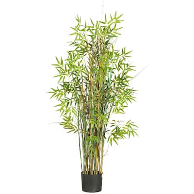 Bamboo Grass Silk Plant 5ft - Lush Green Faux Plant for Home Office Decor - 700+ Leaves, 60 Inch Tall - 5ft.