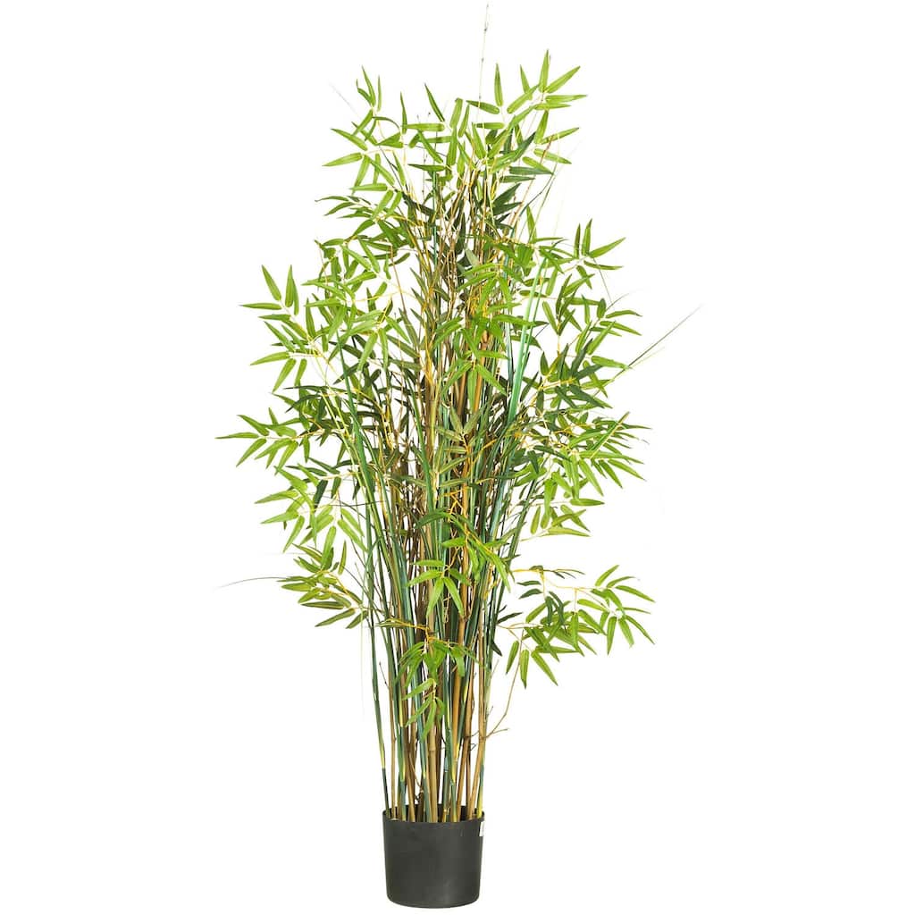 Bamboo Grass Silk Plant 5ft - Lush Green Faux Plant for Home Office Decor - 700+ Leaves, 60 Inch Tall - 5ft.