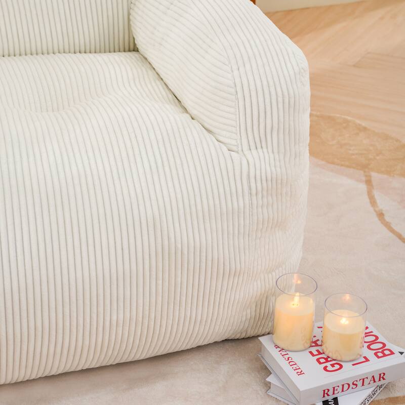 Oversized Bean Bag Chair w/Memory Foam & Armrests, Comfy for Bedroom, Living Room, or Office