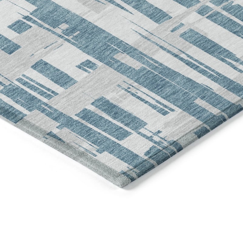 HomeRoots Striped Transitional Rectangle Outdoor Rug